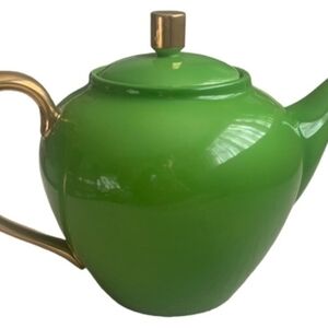 Kate Spade Lime Green Teapot with Gold Accents
